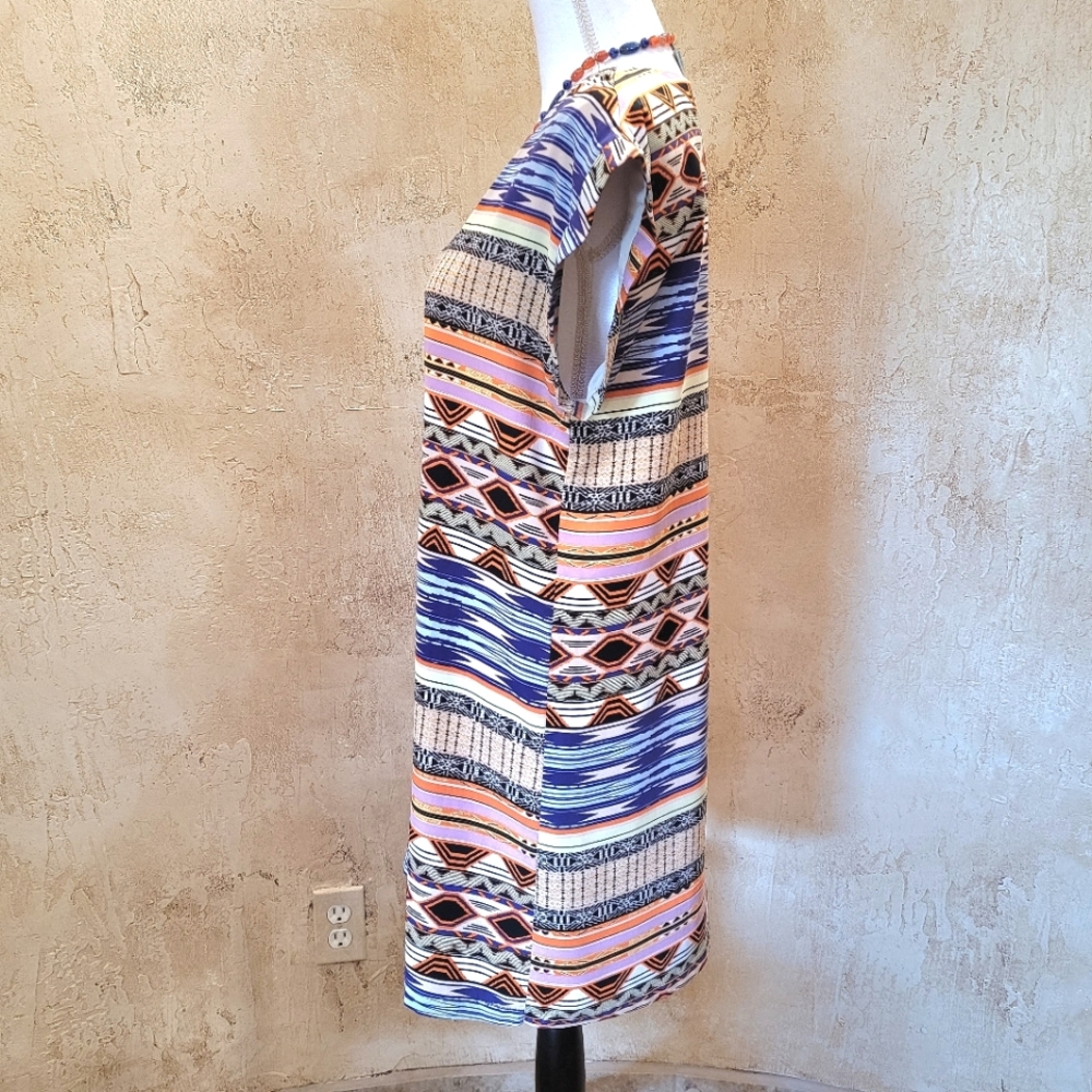 Multi Color Print Shift Dress - Picture 4 of 7